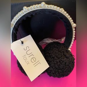 Surell ear muffs Faux Pearls & fur  “ NEW “